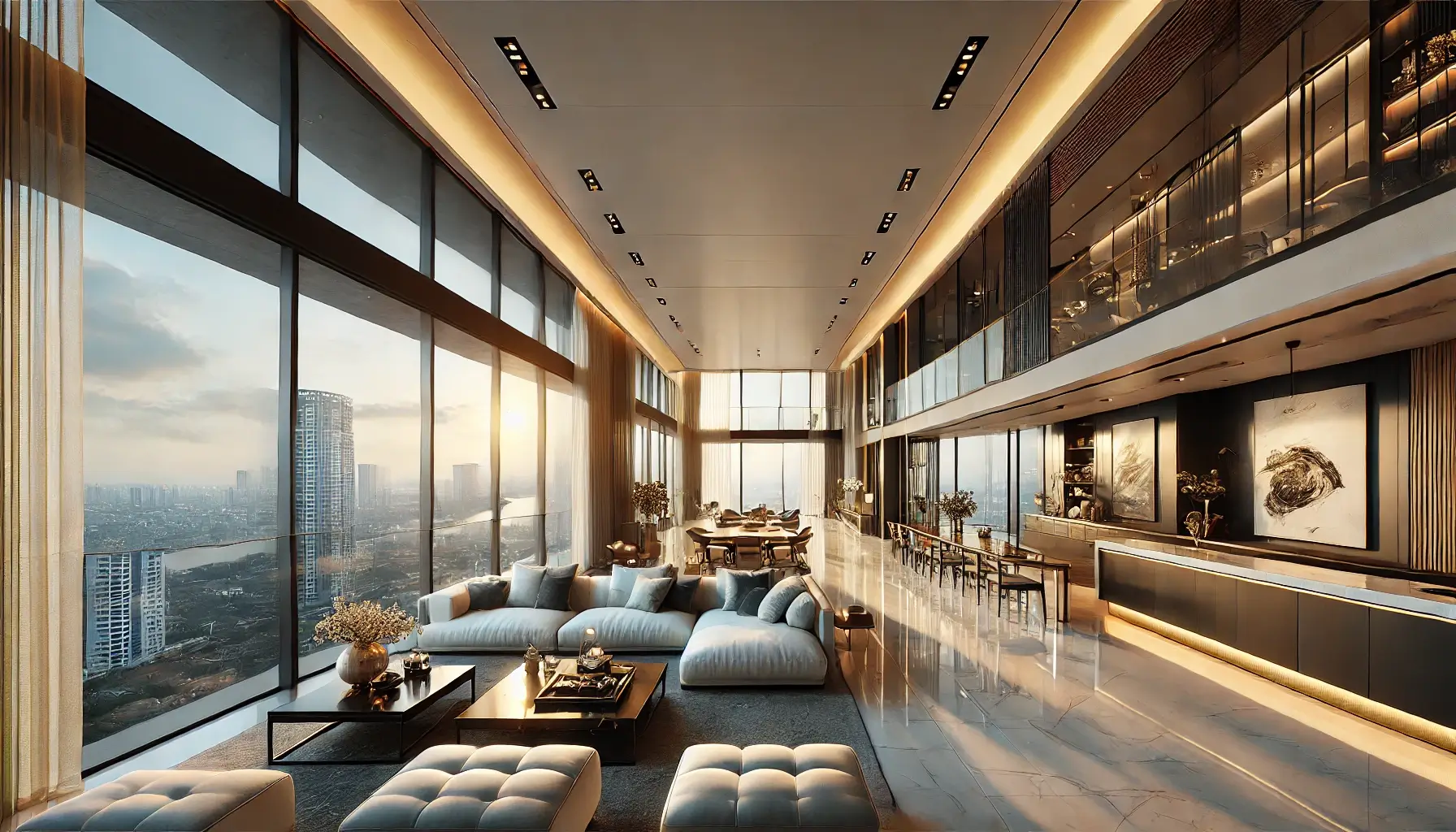 hình ảnh 3d thiết kế căn hộ penthouse